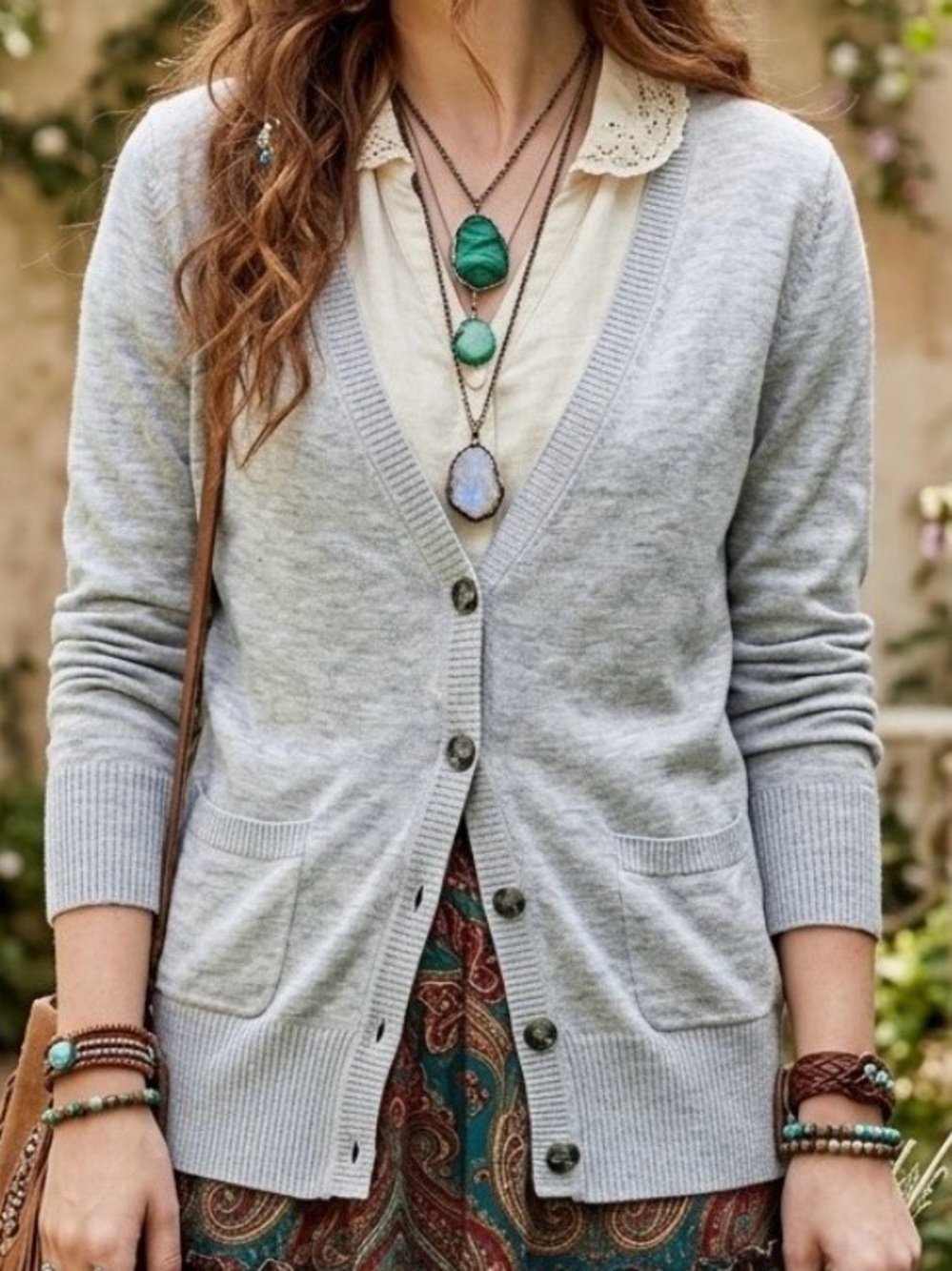 Mossimo Supply Co. 100% Cotton Light Gray V-Neck Button Cardigan Size Large